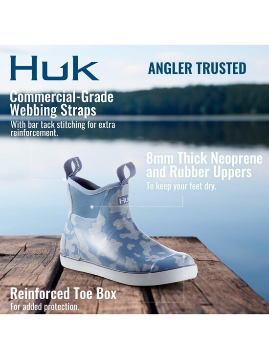?Men\'s Titanium Blue High Top Comfortable Wide Toe Fishing Deck Boots main image 5